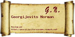 Georgijevits Norman névjegykártya